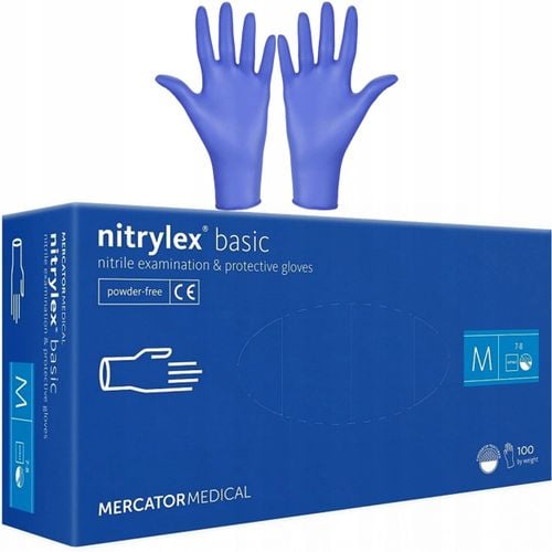 Rękawice Nitrylowe 100 szt. Nitrylex Basic Dark Blue 8-M na Arena.pl