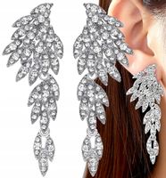 Kolczyki Srebrne Skrzydła Nausznice Cyrkonie Boho  X43