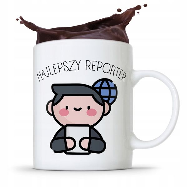 Kubek Dziennikarza Reportera Najlepszy Reporter Z Nadrukiem Ze Zdjęciem zdjęcie 1