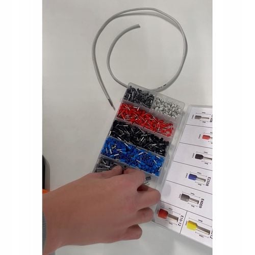 Zaciskarka do Tulejek Praska do Konektorów Kabli + 1200 Końcówek 0,5 - na Arena.pl