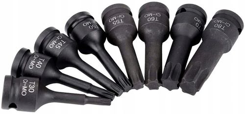 KLUCZE WPUSTOWE TRZPIENIOWE UDAROWE TORX 1/2 T30-T80 NASADKI 78 MM 8 EL na Arena.pl