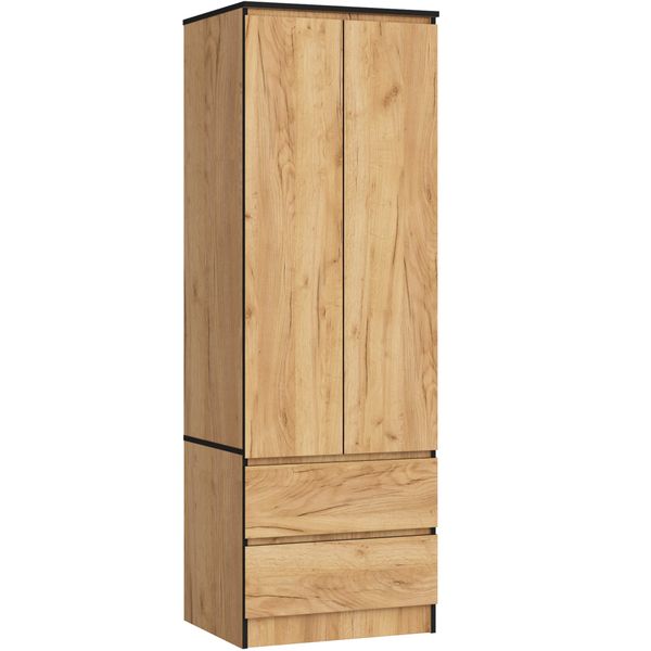 Szafa do sypialni STAR S 60 cm 2 drzwi 2 szuflady - dąb craft zdjęcie 1