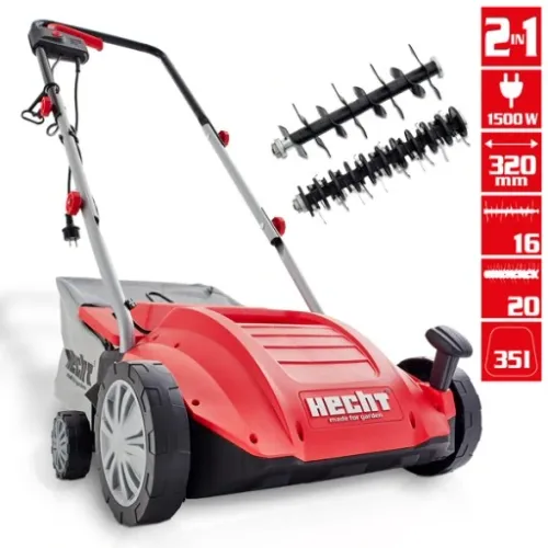 AERATOR WERTYKULATOR ELEKTRYCZNY DO TRAWY HECHT1420 2W1 MOC 1500W DWA WAŁKI na Arena.pl