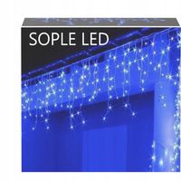SOPLE LAMPKI CHOINKOWE ZEWNĘTRZNE MOCNE KURTYNA ŚWIETLNA 500LED NIEBIESKIE