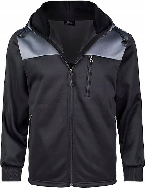 POLAR BLUZA Z KAPTUREM KURTKA DRESOWA POLAROWA Z PODSZEWKĄ CZARNA 3XL zdjęcie 1