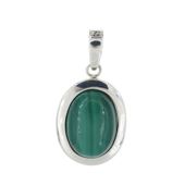 Zawieszka z owalnym malachitem w srebrze 3