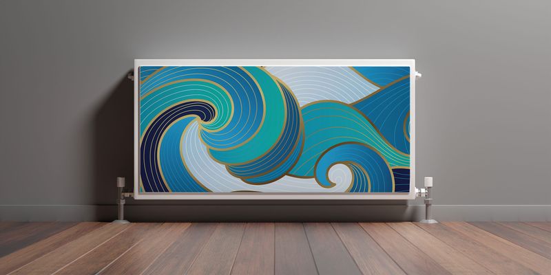 MATA Magnetyczna Na Grzejnik Abstrakcyjne Fale Line-art 120cm x 60cm zdjęcie 3