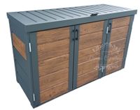 Zabudowa koszy na śmieci wiata  177x65x110 cm 3x120L antracyt ID500