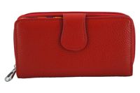Kolorowy portfel skórzany damski - Czerwony