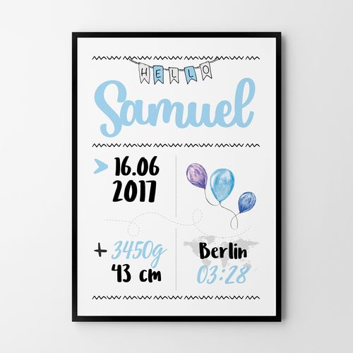 Plakat metryczka dziecka 50x70 cm na Arena.pl