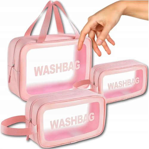 3x KOSMETYCZKA ZESTAW PODRÓŻNA TURYSTYCZNA PZEZROCZYSTA NA ZAMEK na Arena.pl