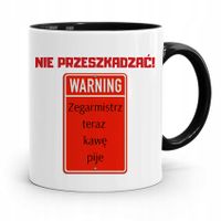 Kubek Czarny Zegarmistrza Nie Przeszkadzać Z Nadrukiem Ze Zdjęciem