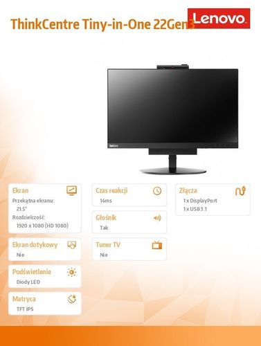 Monitor 21.5 ThinkCentre Tiny-in-One 22Gen3 10R1PAT1EU na Arena.pl