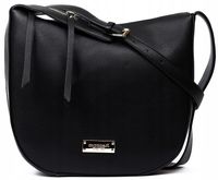 Torebka Damska DUŻA Listonoszka MONNARI CZARNA Złote LOGO Na Ramię