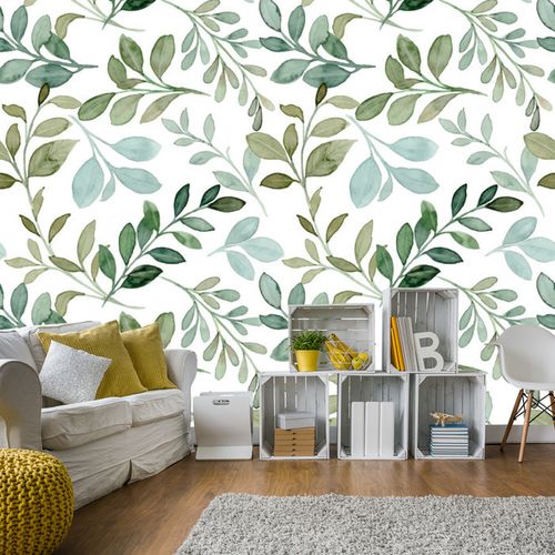 Tapeta Do Salonu Sypialni Liście Natura Styl Boho na Arena.pl