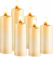 Zestaw 6 świec LED+ timer+pilot, zewnętrzne wodoodporne-4rozmiary