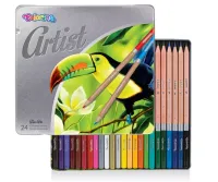 Kredki Colorino Artist. Ołówkowe, okrągłe w metalowym pudełku (24 sztuki)