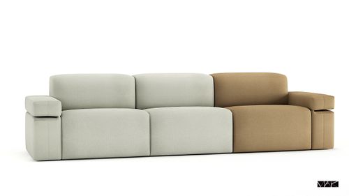 Sofa Block 236 cm szary j. beżowy D2 na Arena.pl