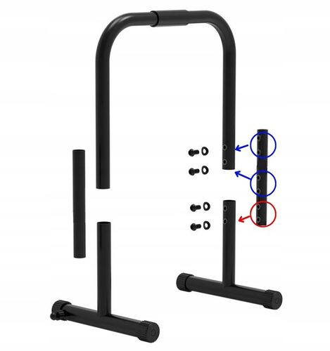STABILNE STALOWE PORĘCZE DO DIPÓW ćwiczeń pompek, dipy WYSOKIE 90cm KUDDA na Arena.pl