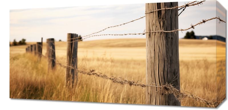 Obraz 60x30cm Płot na Polu zdjęcie 1