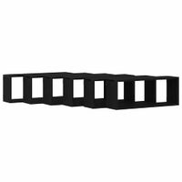 Półki ścienne z półką 6 pcs Czarny dąb 60 x 15 x 23 cm