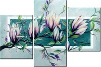 60CM 90 ZEGAR 3 ELEM SŁODYCZ MAGNOLII JASNEJ ZIELENI ŚCIENNY