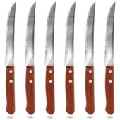 6x Noże z Ząbkami do Steków Burgerów Mięsa Grilla Stalowe Zestaw Noży