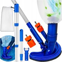 ZESTAW ODKURZACZ SZCZOTKA DO BASENU CZYSZCZENIA DNA ŚCIAN Z Siatką Kij 6W1
