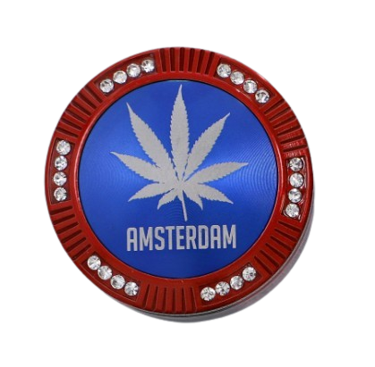 Grinder Młynek do Tytoniu „Amsterdam Blue” – czerwony rant z kryształkami na Arena.pl
