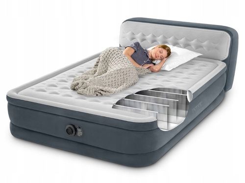 Materac Dmuchany Dwuosobowy Łóżko Pompka 230V Intex + Poduszka MODEL 2024 na Arena.pl