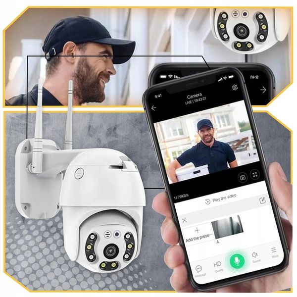 KAMERA ZEWNETRZNA WIFI OBROTOWA IP FULL HD 360 MONITORING ZOOM 4x DETEKCJA zdjęcie 8
