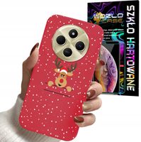 ETUI DO XIAOMI REDMI 14C 4G - ŚWIĄTECZNE WZORY RENIFER PLECKI + SZKŁO