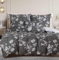 Pościel 100% bawełniana 160x200cm KWIATY na Graficie