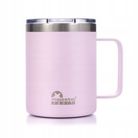 Kubek termiczny termos na kawę z uchwytem Majestic Sport Gump różowy 400ml