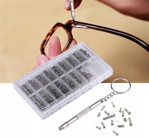 ZESTAW ŚRUBEK ŚRUBKI NAKRĘTEK 1000 SZT DO NAPRAWY OKULARÓW M1.4 M1.6 STAL na Arena.pl