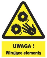 ZOO-40 - UWAGA ! wirujące elementy ZNAK bhp 23x28