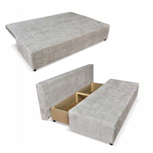 Kanapa sofa KIMO funkcja spania pojemnik Family Meble Ramona j. szary welur na Arena.pl