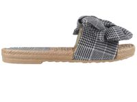 Czarne klapki damskie płaskie buty w kratkę 38