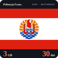 Karta eSIM Internet Polinezja Franc. 3 GB na 30 dni - bez rejestracji