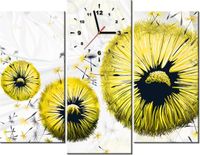 90CM 70 ZEGAR 3 ELEM ŻÓŁTE DMUCHAWCE SCIENNY DRUK