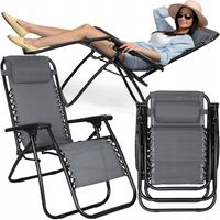 Fotel leżak ogrodowy plażowy składany Grawitacyjny SOLIDNY Do 150kg