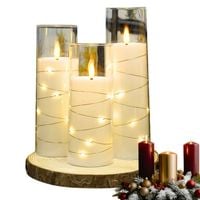 ZESTAW 3SZT ŚWIECA LED ELEKTRYCZNY WKŁAD DO ZNICZY BATERIE EFEKT