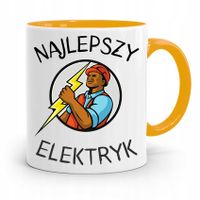 Kubek Żółty Dla Elektryka Najlepszy Elektryk Z Nadrukiem Ze Zdjęciem