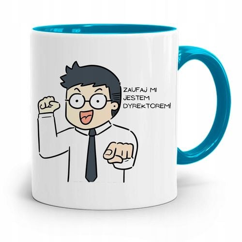 Dla Dyrektora Kubek Błękitny Zaufaj Mi! Prezent Z Nadrukiem Ze Zdjęciem na Arena.pl