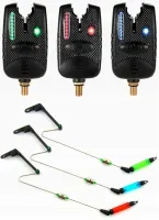 ZESTAW 3x SYGNALIZATOR WĘDKARSKI WODOODPORNY CZUJNIK LINIA LED + 3x SWINGER