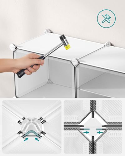 Szafka na Buty Półka Organizer 6 przegródek Biały na Arena.pl