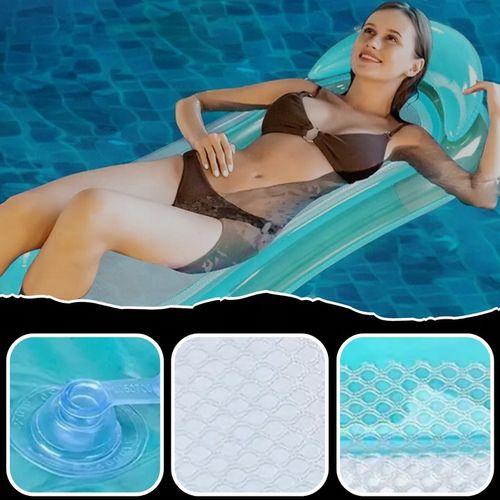 MATERAC DMUCHANY Z SIATKĄ DO PŁYWANIA LEŻAK PLAŻOWY HAMAK WODNY NA BASEN na Arena.pl