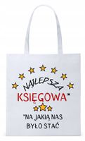 Dla Księgowej Księgowego Torba Eco Biała Shopper Z Nadrukiem Ze Zdjęciem