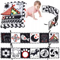 KSIĄŻECZKA SENSORYCZNA KONTRASTOWA MIĘKKA NAUKA WIDZENIA KSZTAŁTY DZWIĘKI