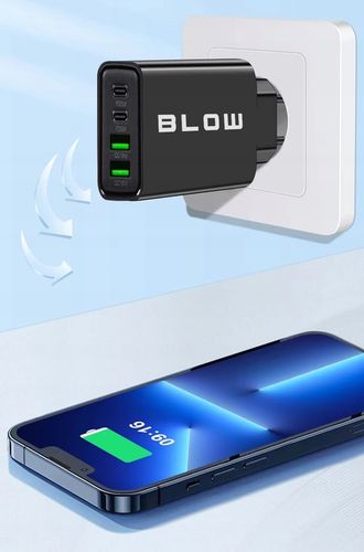 SZYBKA ŁADOWARKA SIECIOWA GNIAZDO 2x USB 2x USB-C QC 3.0 PD 65W UNIWERSALNA na Arena.pl